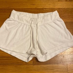 White terry cloth shorts